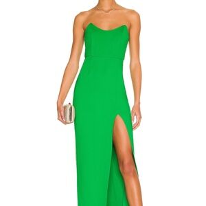Superdown Strapless Green Dress